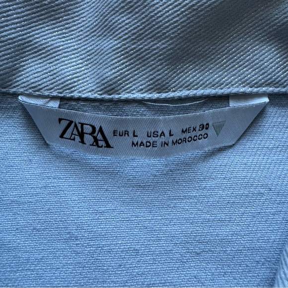 Zara Shimmer Romper Large Cotton Gray Metallic Short Sleeve Pockets - Picture 10 of 12